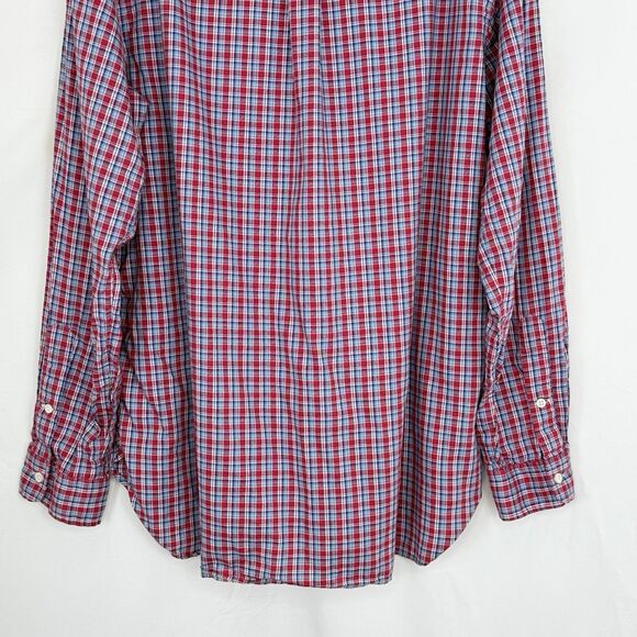 Polo Ralph Lauren Classic Fit Red Plaid Blue Pony Performance Shirt Mens XL - Picture 8 of 16